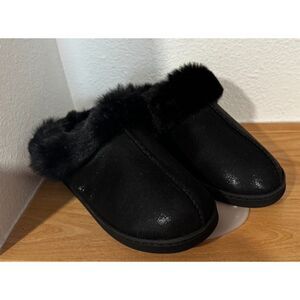 LC Lauren Conrad Allis Faux Fur Cuff Clog Women's Slippers, Medium (7-8) NWT